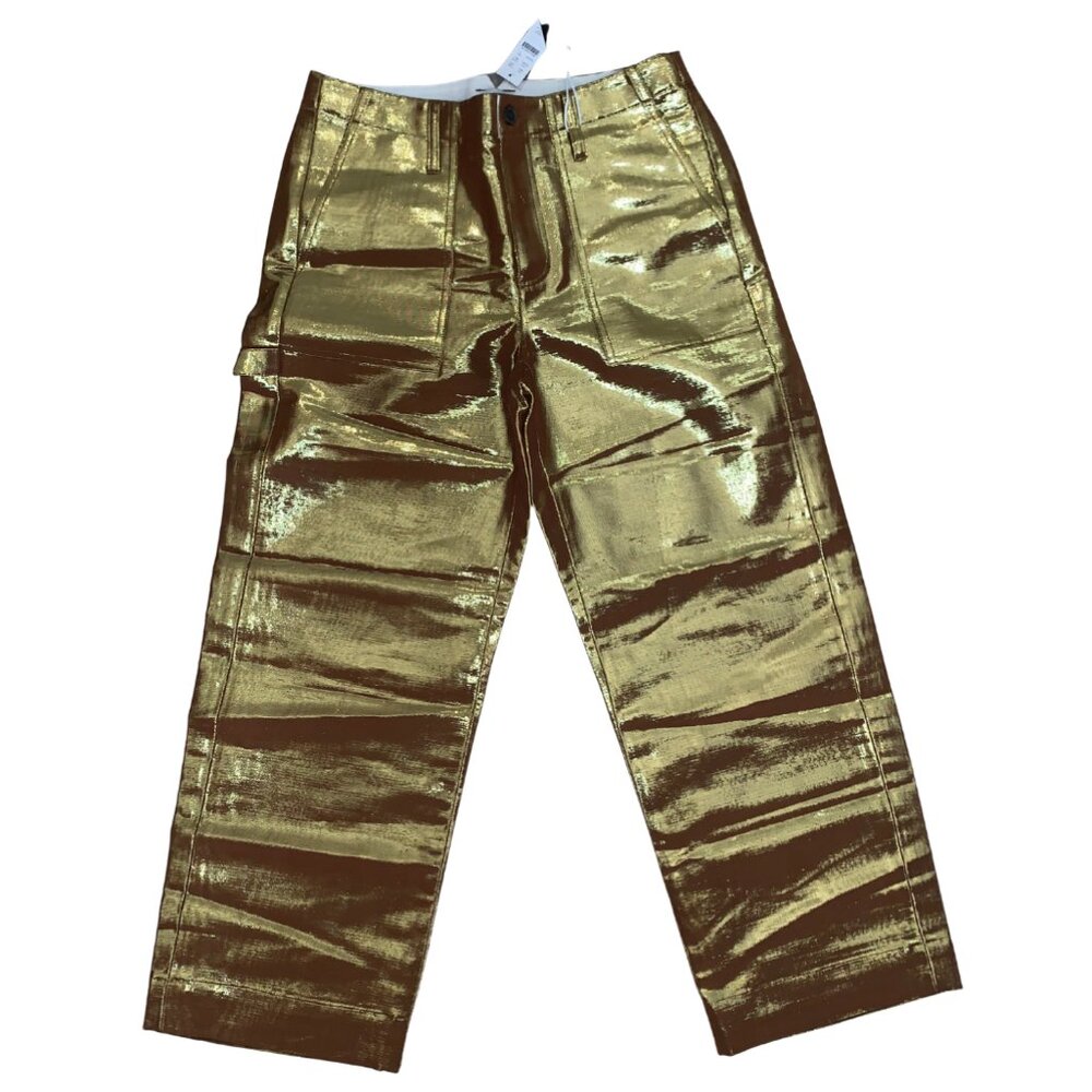 Christopher John Rogers X J.Crew wide-leg pant in gold lamé Size 6 NWT